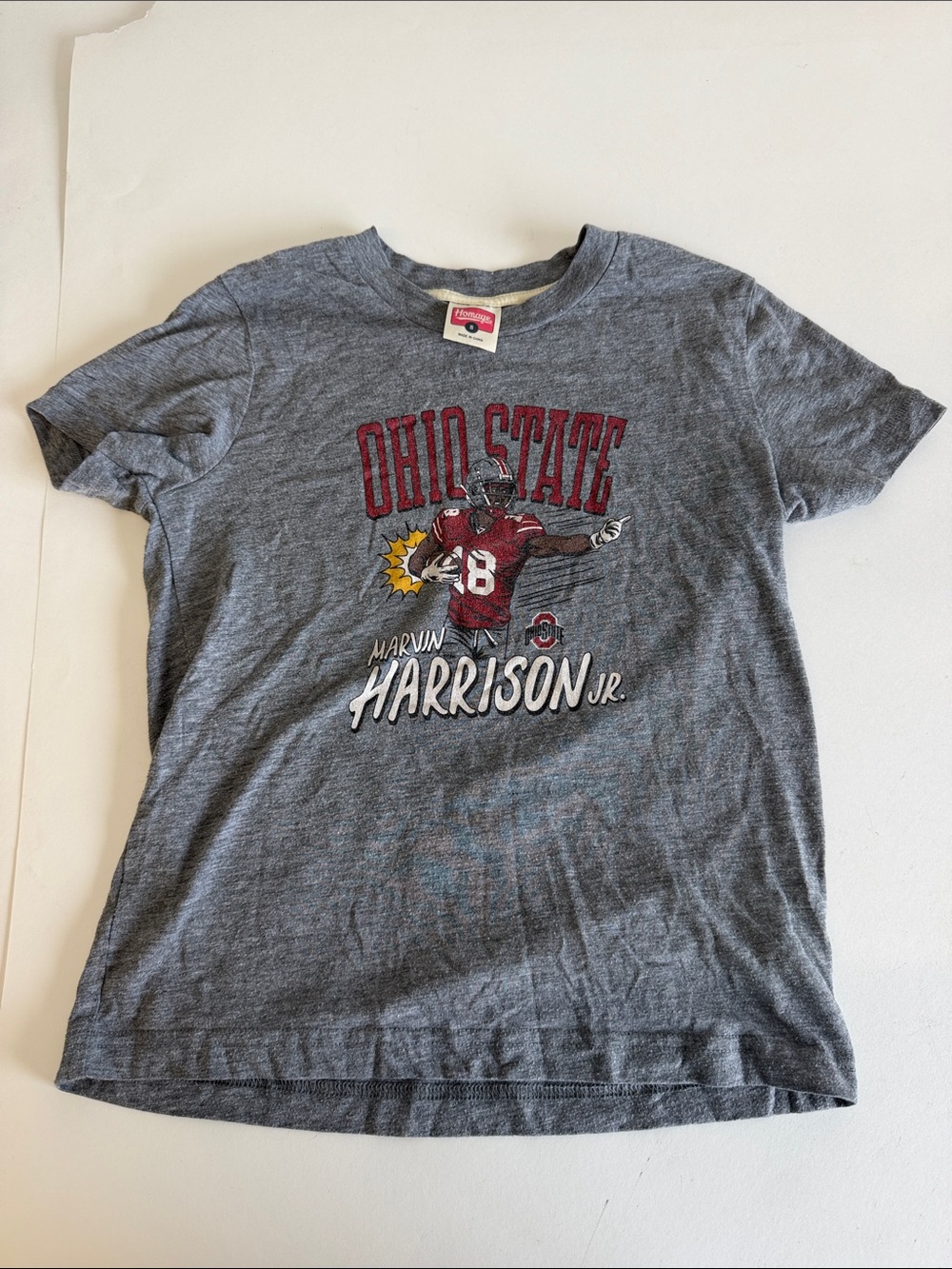 Ohio State Kids' Gray Graphic Tee - Marvin Harrison Jr.